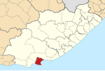 Map of the Eastern Cape with Nelson Mandela Bay highlighted (2016)